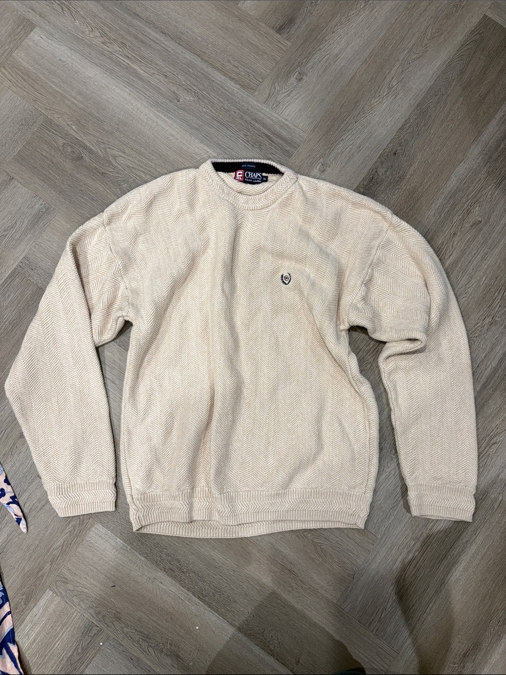 Chaps Ralph Lauren Men's Cream Crewneck Sweater XL - Picture 5 of 8